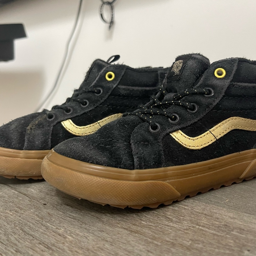 Kids Black and Gold Shoes